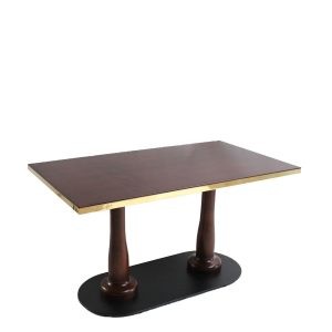 Trent Double Dining Rectangle Top Brass Edge (1)